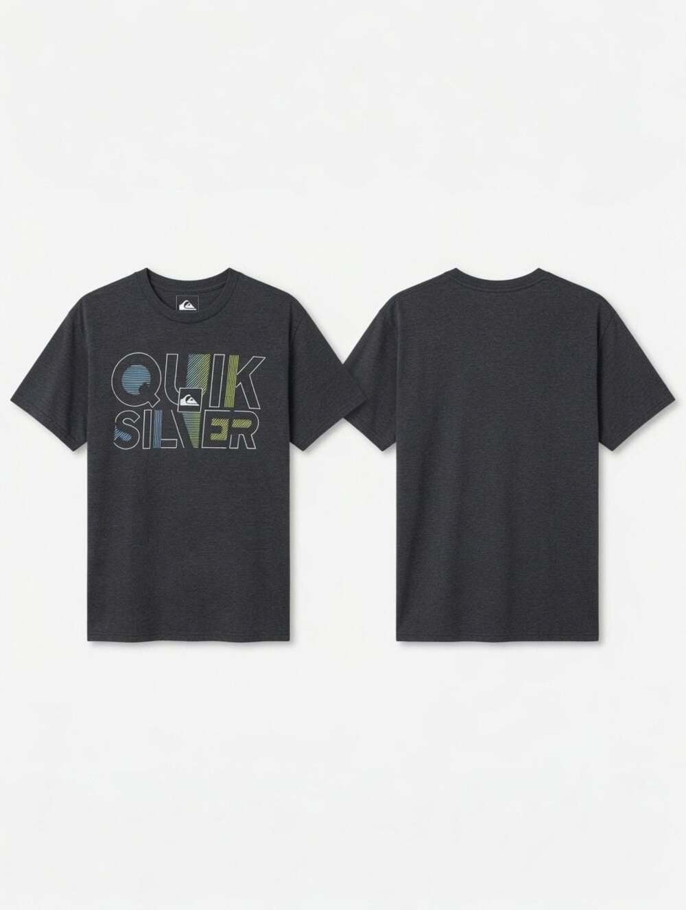 Quiksilver Graphic Logo T-Shirt Charcoal Heather Size XL